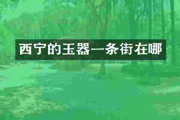 西宁的玉器一条街在哪