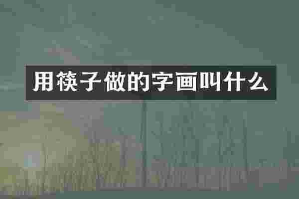 用筷子做的字画叫什么