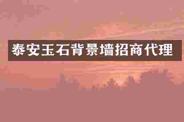 泰安玉石背景墙招商代理