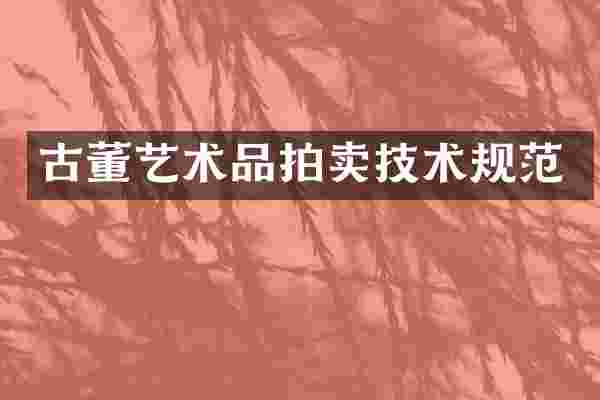 古董艺术品拍卖技术规范