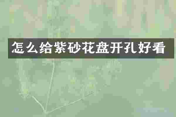 怎么给紫砂花盘开孔好看