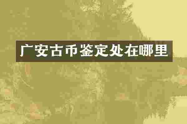 广安古币鉴定处在哪里