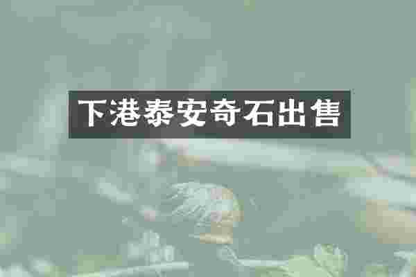 下港泰安奇石出售