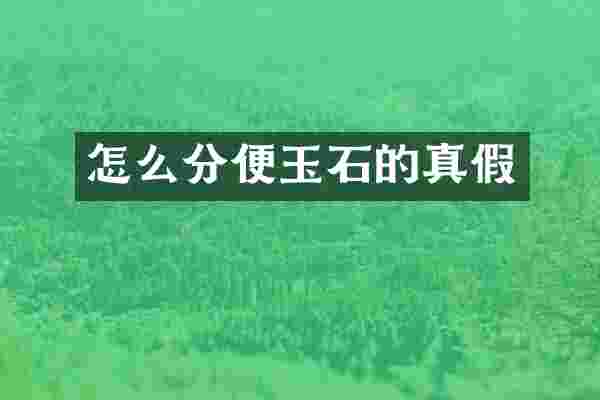 怎么分便玉石的真假