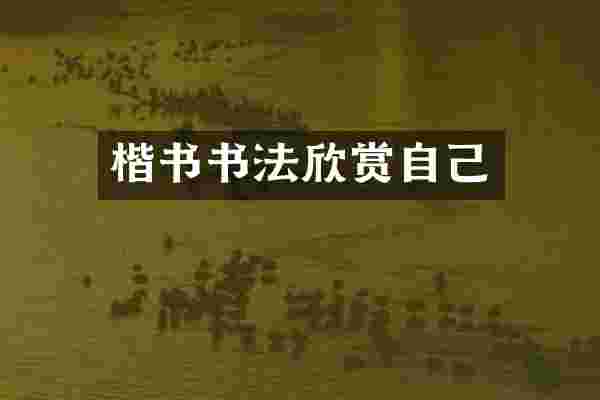 楷书书法欣赏自己
