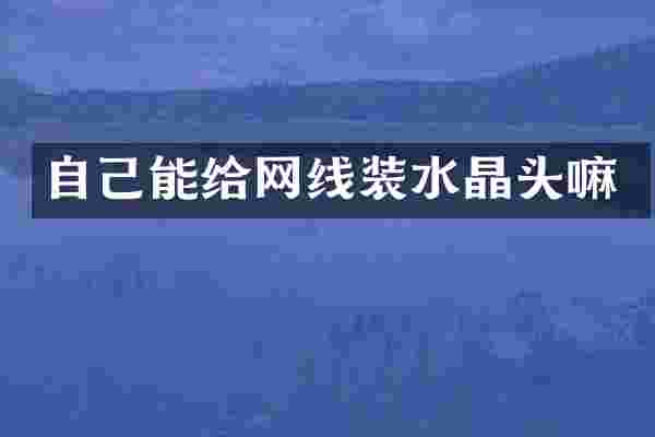 自己能给网线装水晶头嘛