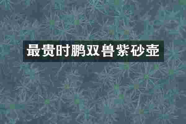 最贵时鹏双兽紫砂壶