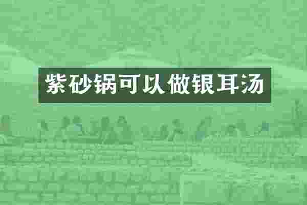 紫砂锅可以做银耳汤