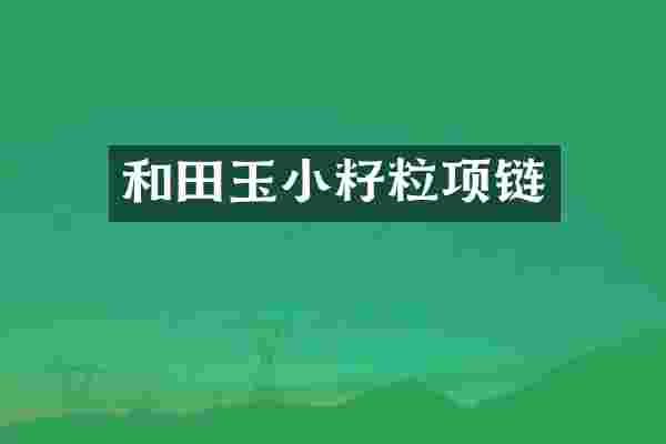 和田玉小籽粒项链