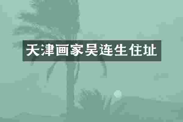 天津画家吴连生住址