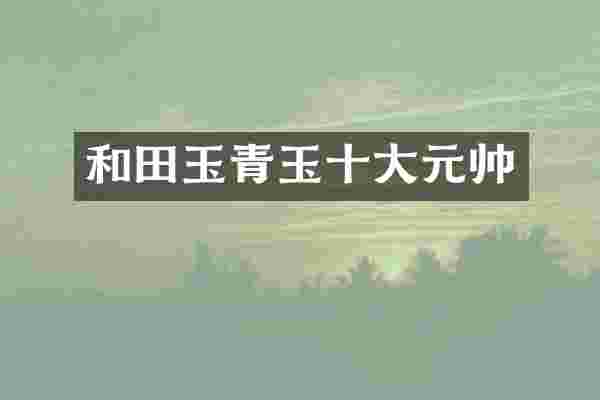 和田玉青玉十大元帅