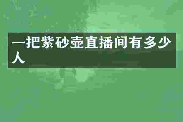 一把紫砂壶直播间有多少人