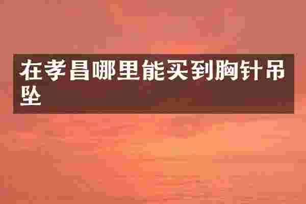 在孝昌哪里能买到胸针吊坠