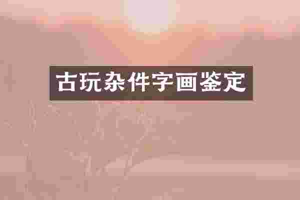古玩杂件字画鉴定