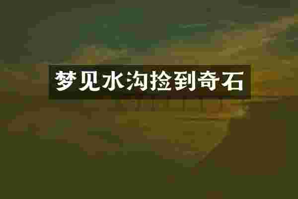 梦见水沟捡到奇石