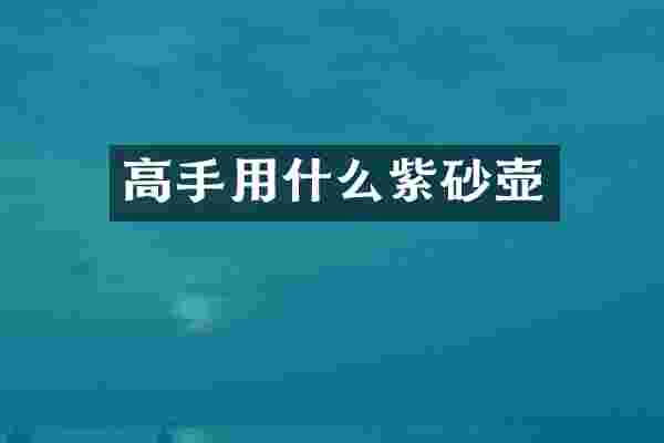 高手用什么紫砂壶