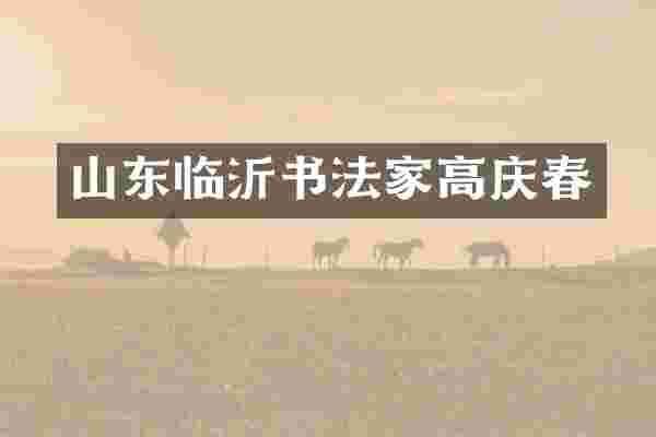山东临沂书法家高庆春