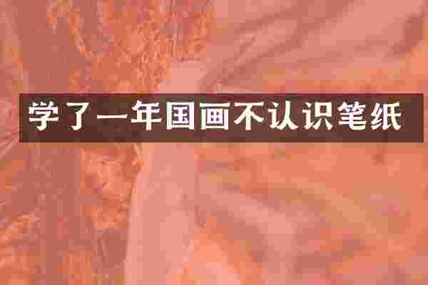 学了一年国画不认识笔纸