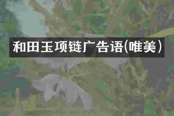 和田玉项链广告语(唯美)