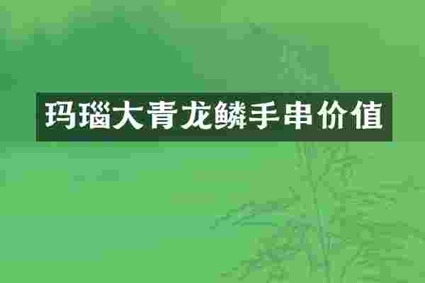 玛瑙大青龙鳞手串价值