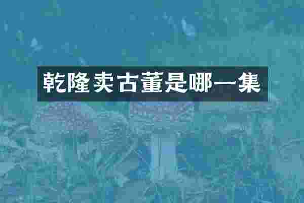 乾隆卖古董是哪一集