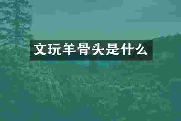 文玩羊骨头是什么