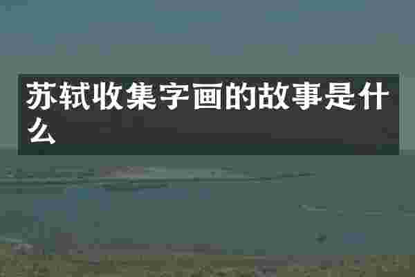 苏轼收集字画的故事是什么