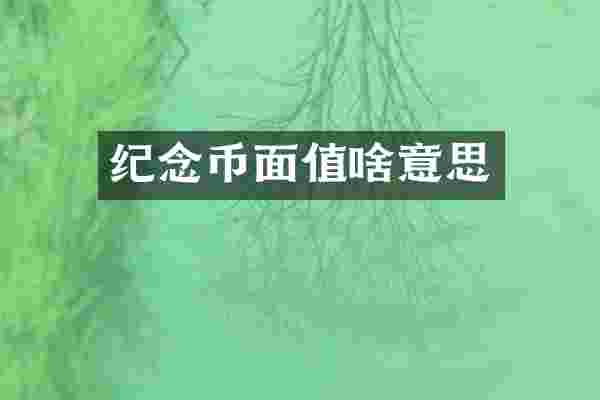 纪念币面值啥意思