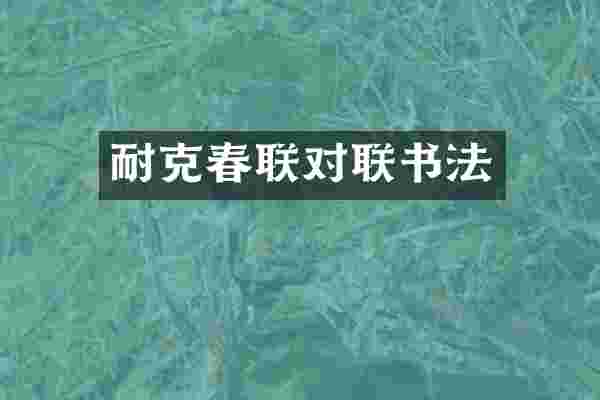 耐克春联对联书法