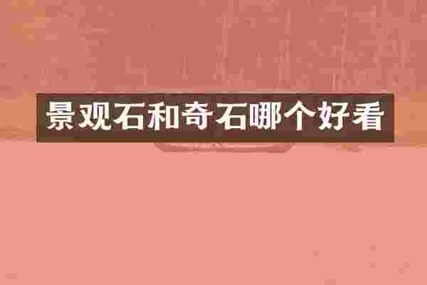 景观石和奇石哪个好看