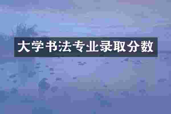 大学书法专业录取分数