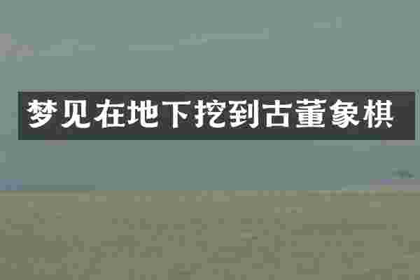 梦见在地下挖到古董象棋