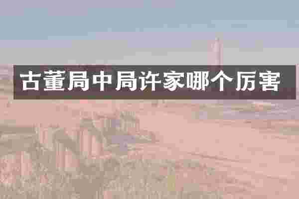 古董局中局许家哪个厉害