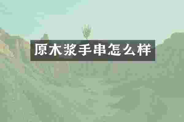 原木浆手串怎么样
