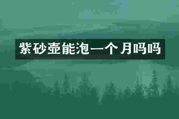 紫砂壶能泡一个月吗吗