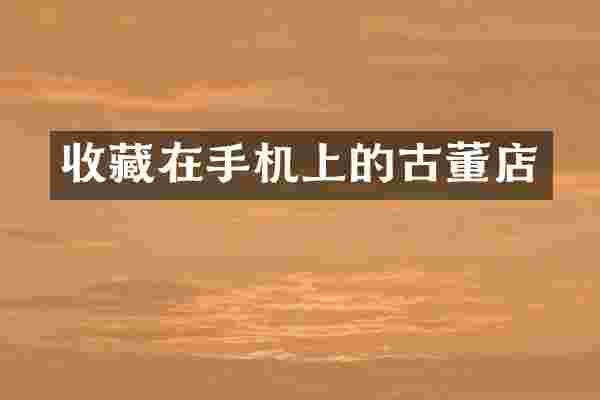 收藏在手机上的古董店