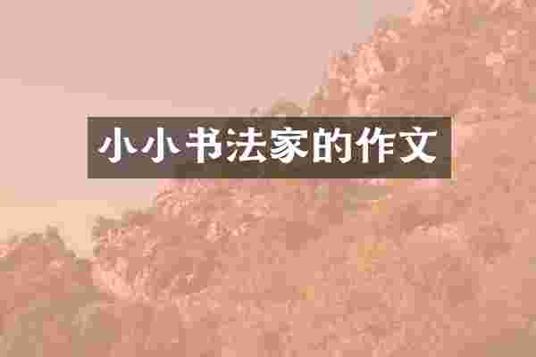 小小书法家的作文