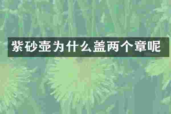 紫砂壶为什么盖两个章呢