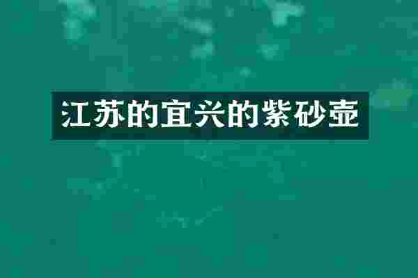 江苏的宜兴的紫砂壶