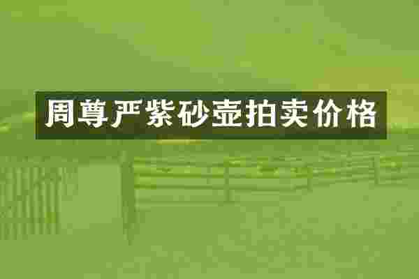 周尊严紫砂壶拍卖价格