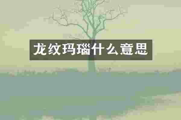 龙纹玛瑙什么意思