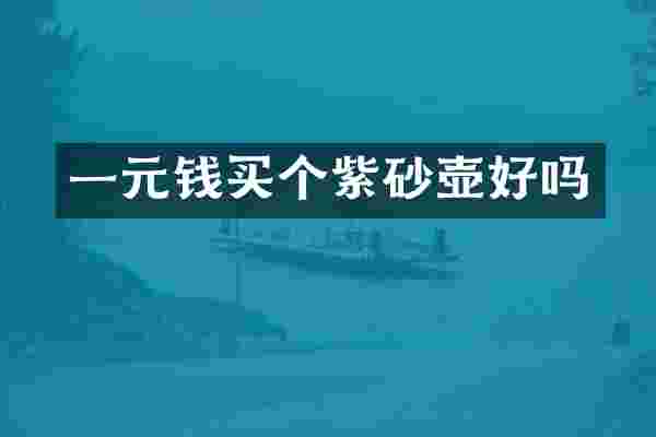 一元钱买个紫砂壶好吗