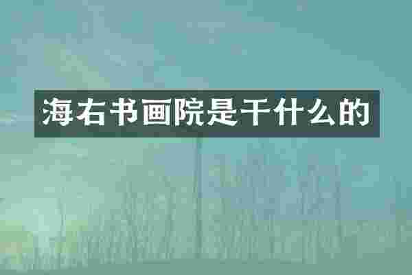 海右书画院是干什么的