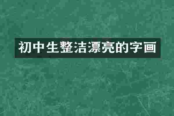 初中生整洁漂亮的字画