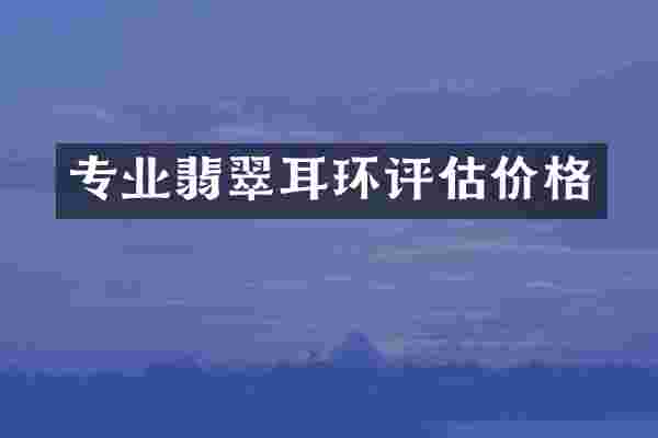 专业翡翠耳环评估价格