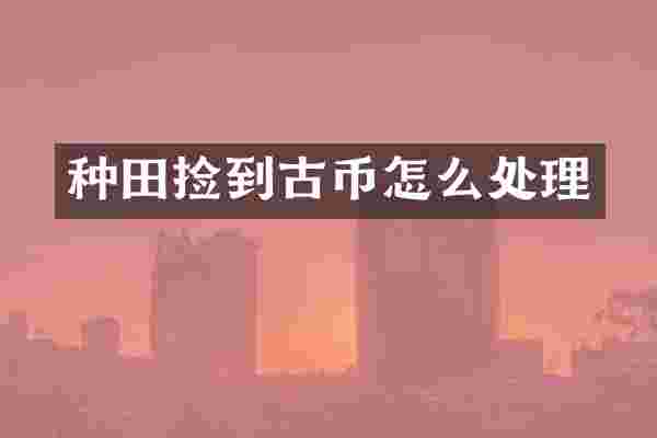 种田捡到古币怎么处理