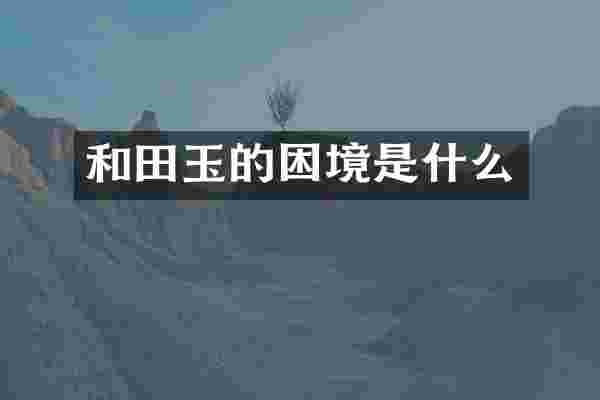 和田玉的困境是什么