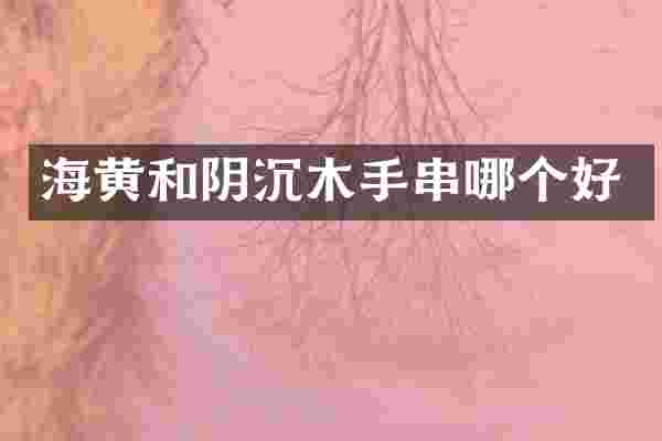 海黄和阴沉木手串哪个好