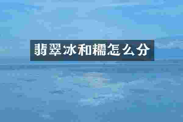 翡翠冰和糯怎么分