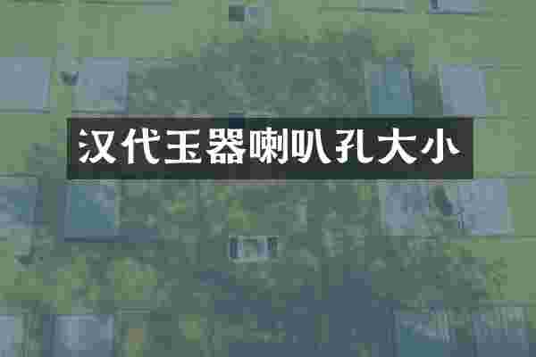 汉代玉器喇叭孔大小